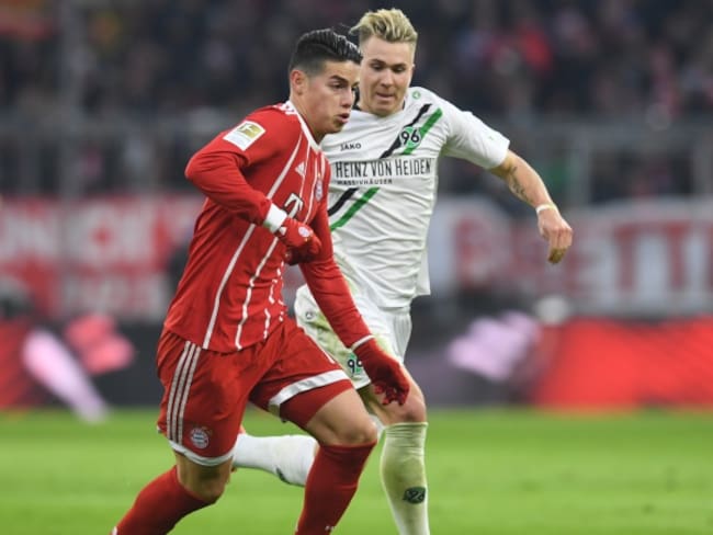 James Rodríguez jugó los 90 minutos en la victoria del Bayern Múnich