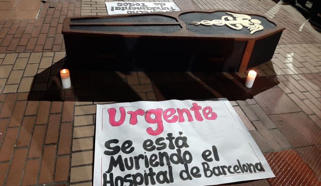 Velatón por el hospital La Misericordia de Calarcá en corregimiento de Barcelona