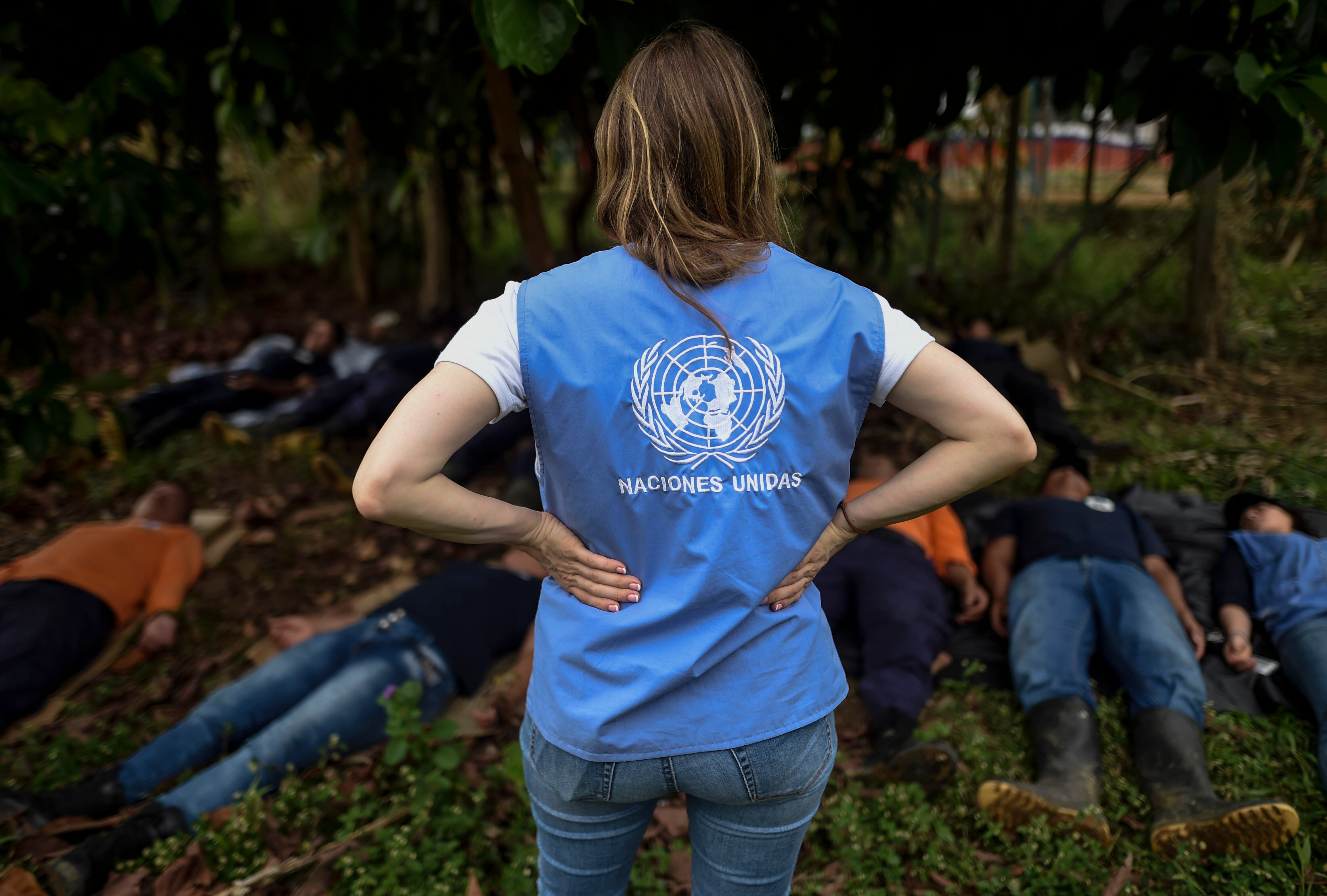 Miembros de Naciones Unidas en territorios de Colombia. 
(Foto: JUAN BARRETO/AFP via Getty Images)