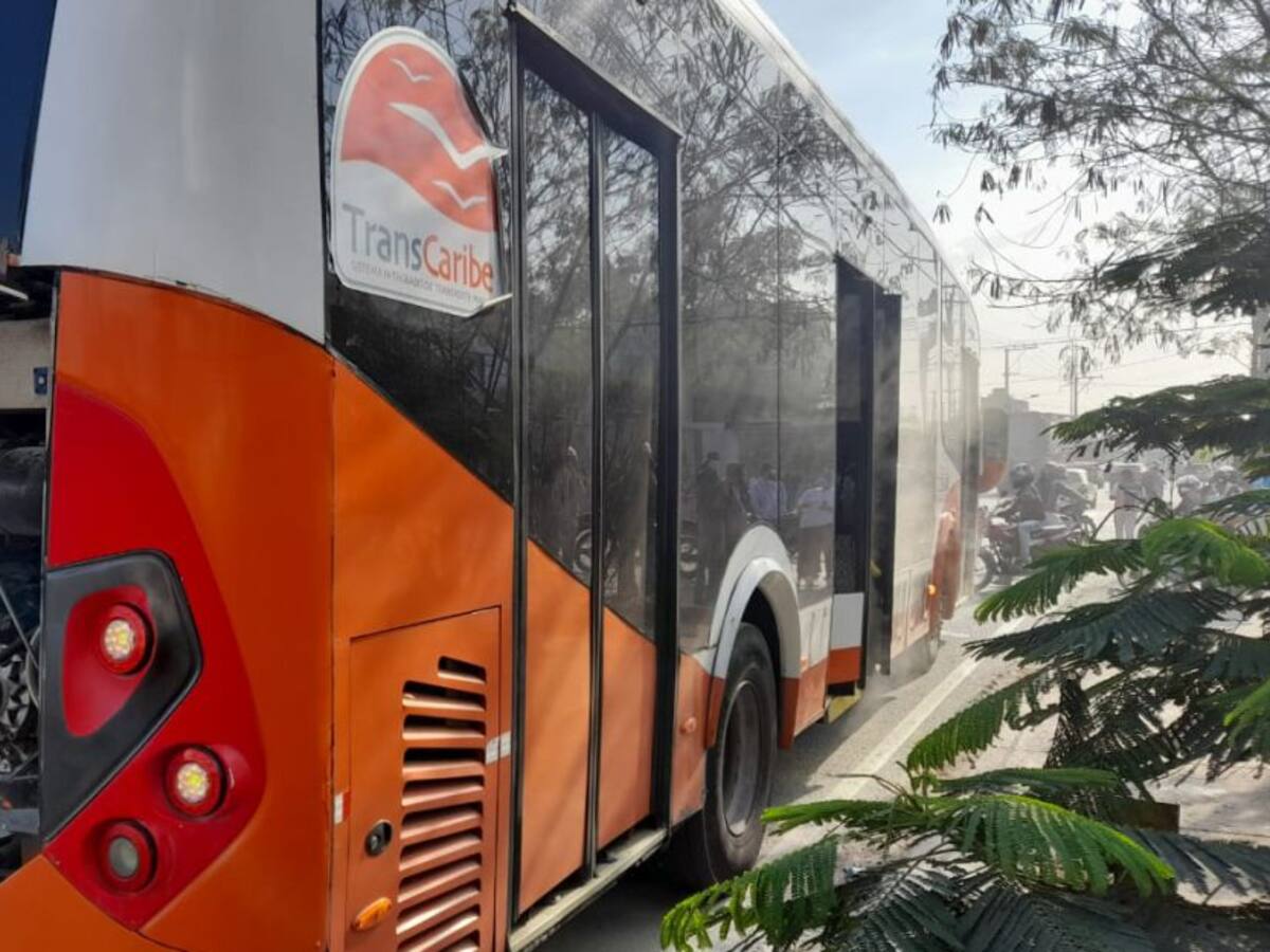 Conato de incendio en bus de Transcaribe no dejó heridos