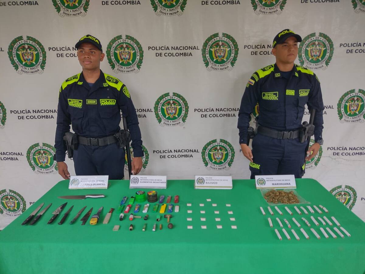 En Neiva fue capturado hombre con Bazuco, marihuana y armas blancas