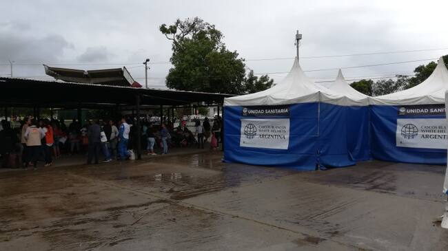 Puestos de atención medica de los Cascos Blancos de Argentina en la frontera de Cúcuta y Venezuela