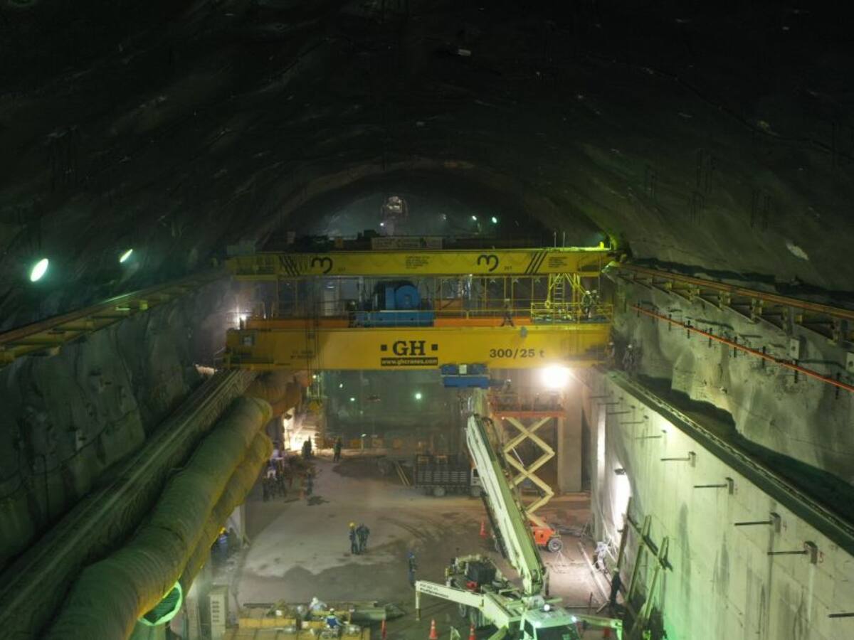 EPM terminó la instalación del puente grúa de 300 toneladas en Hidroituango