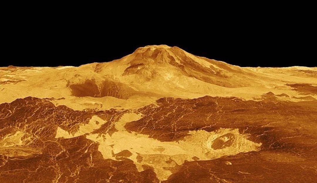 Volcán en la superficie de Venus