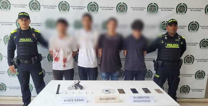 Capturados por secuestro- foto policía Metropolitana