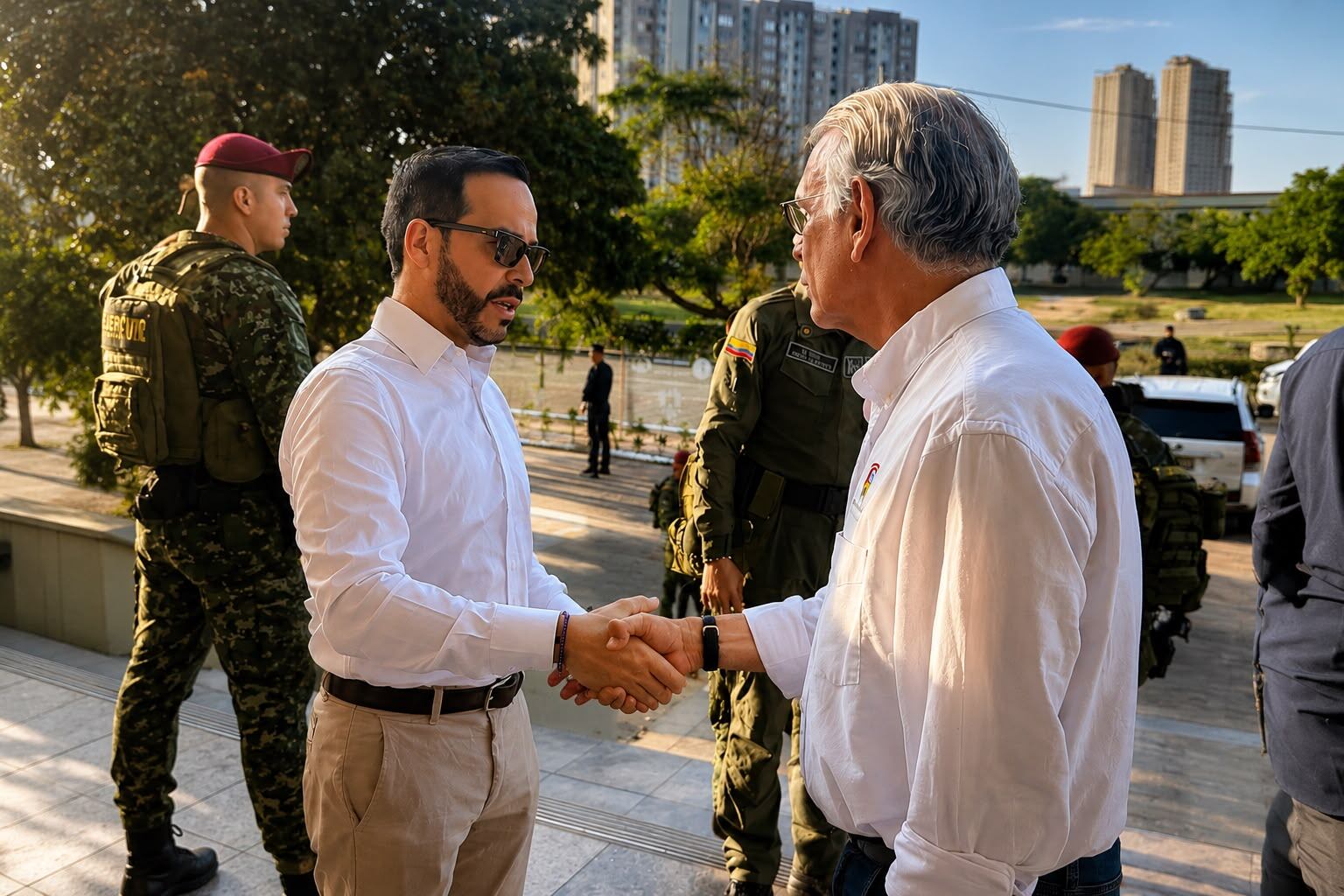 El presidente electo De la Espriella y el gobernador Eduardo Verano, en el Batallón Paraíso. Foto: cortesía Gobernación del Atlántico.