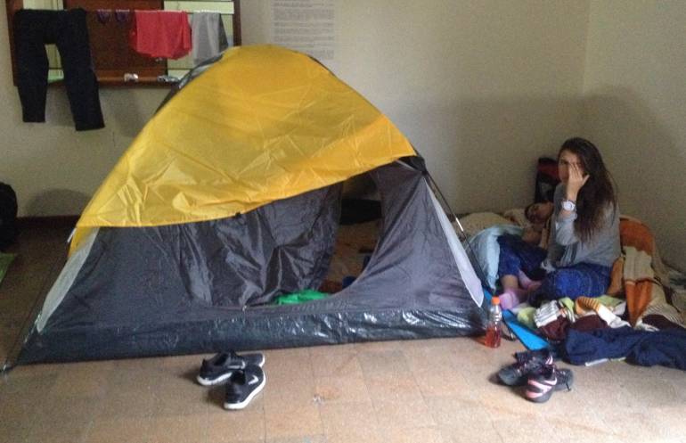 Estdiantes en huelga en Unilibre.