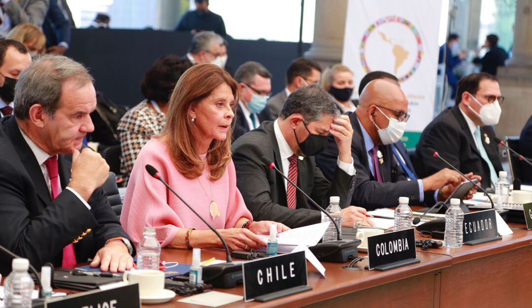 La vicepresidenta y canciller colombiana, Marta Lucía Ramírez, durante su participación en la reunión de cancilleres del Celac.