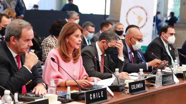 La vicepresidenta y canciller colombiana, Marta Lucía Ramírez, durante su participación en la reunión de cancilleres del Celac.