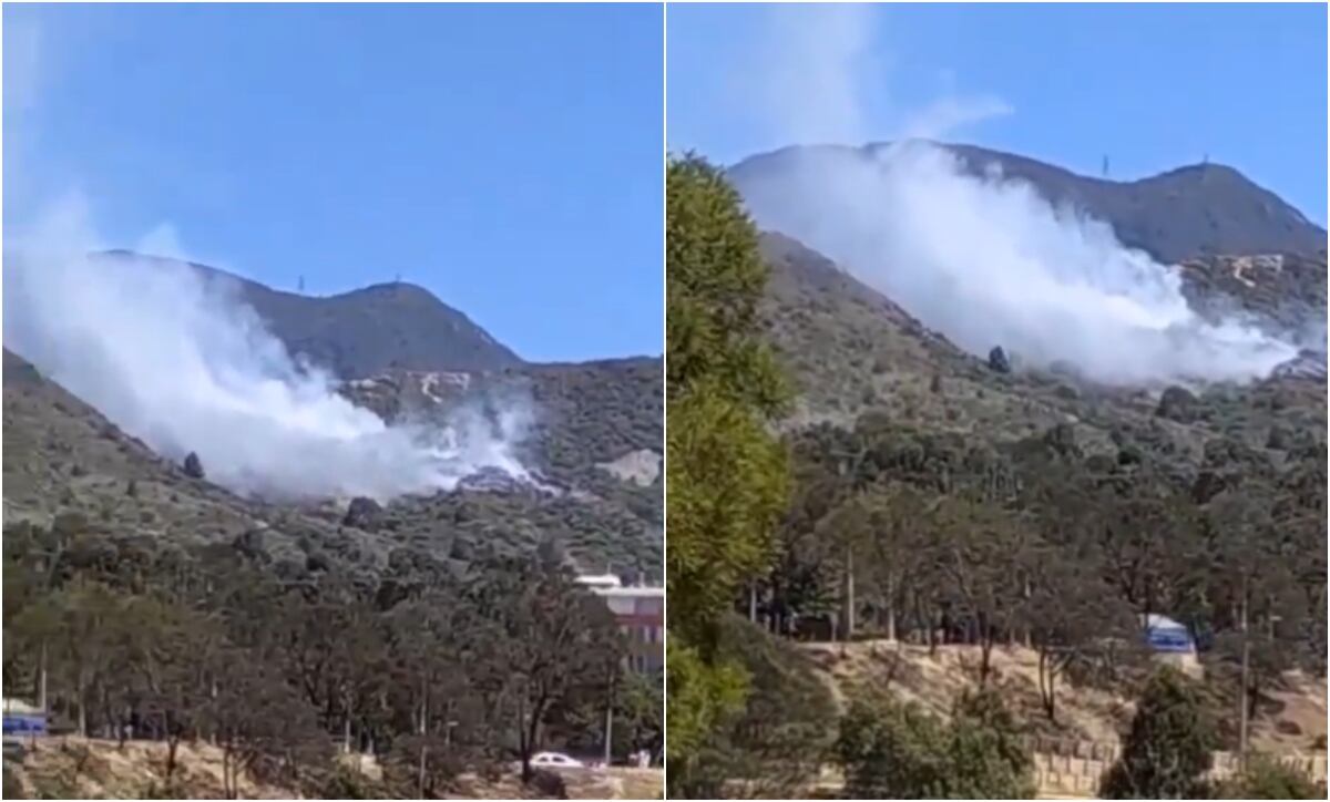 Incendio en el parque Entrenubes en la localidad de Usme, Bogotá. Registro redes sociales