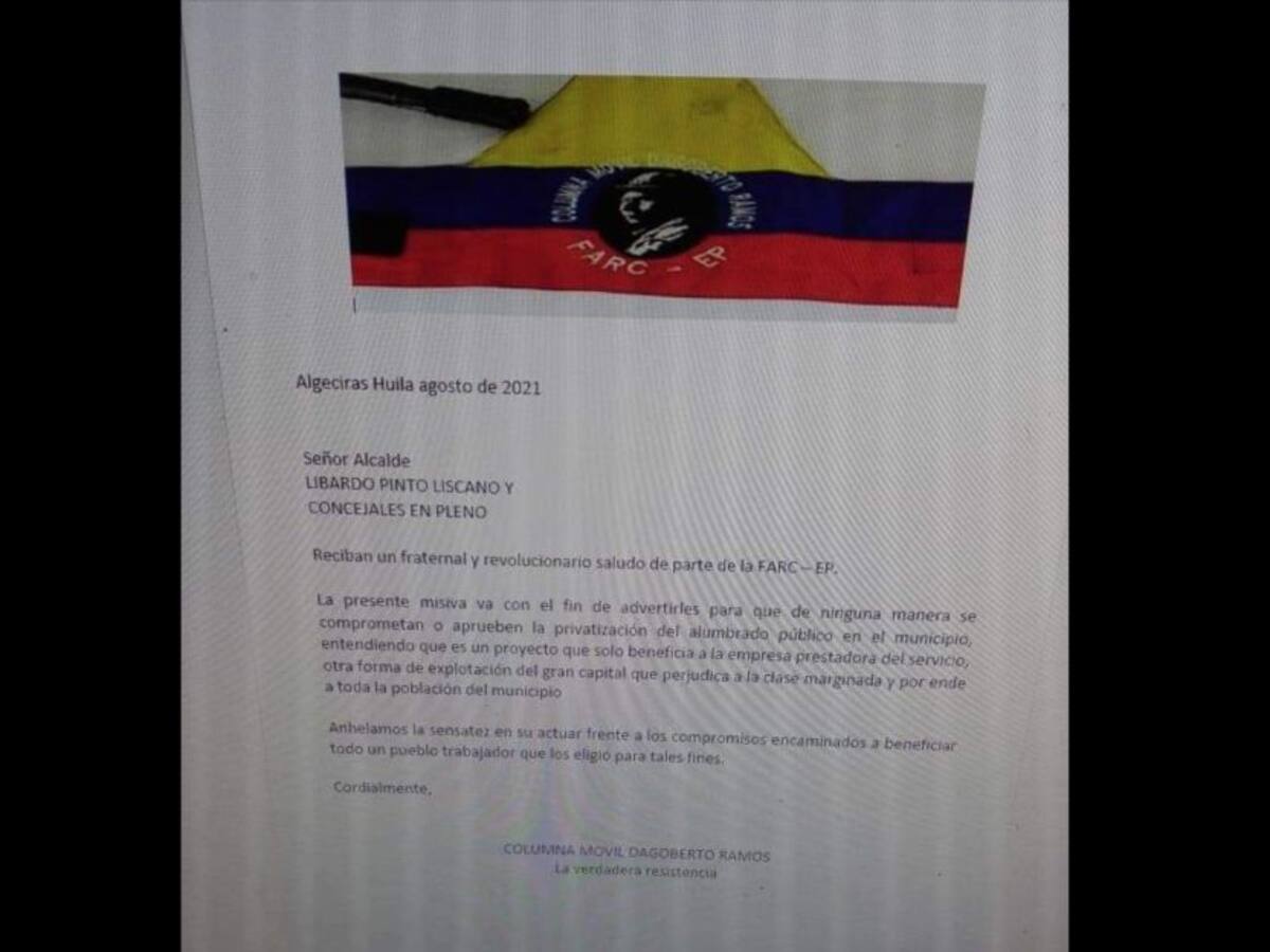Amenazados alcalde y concejales de Algeciras, Huila