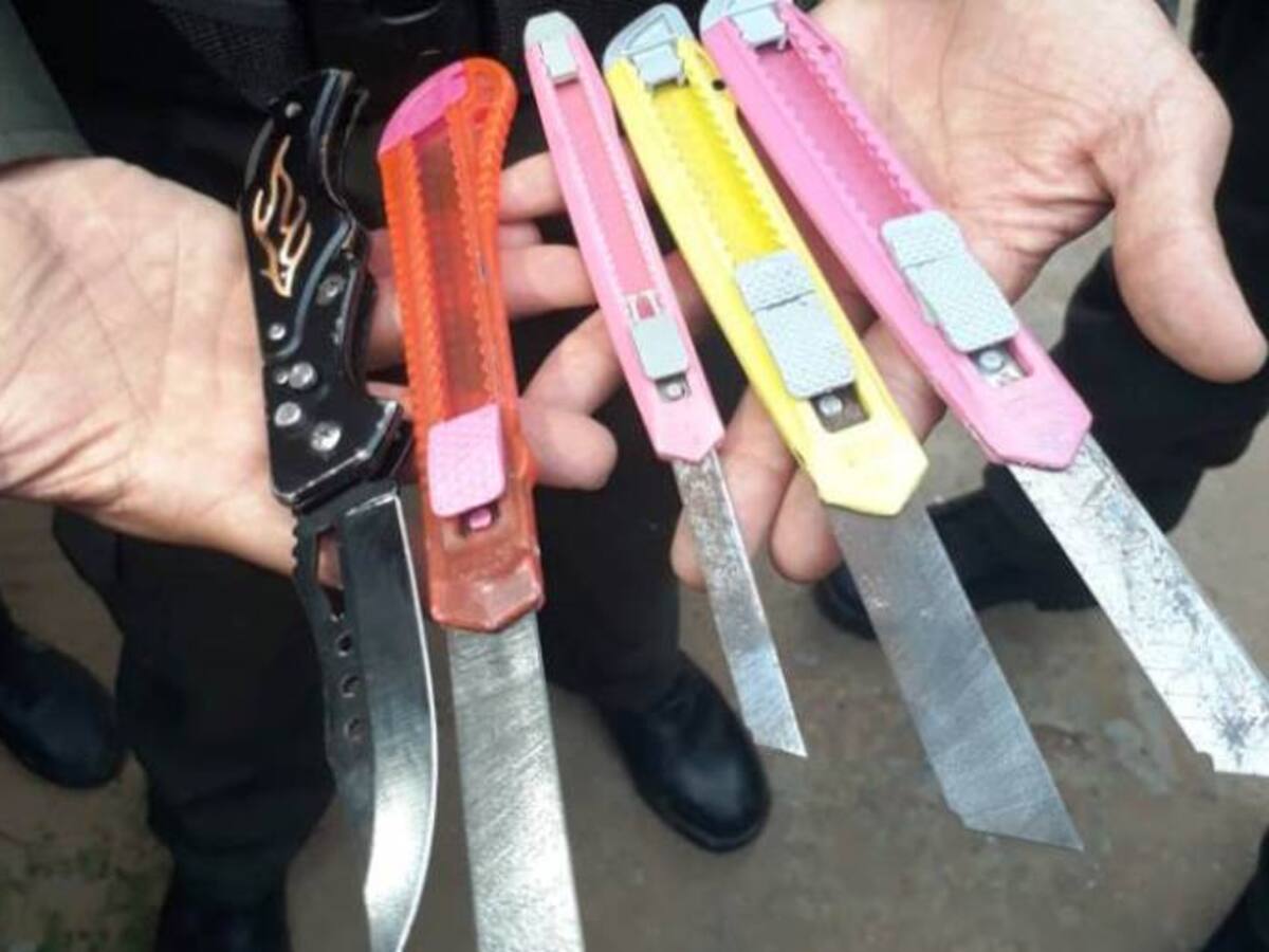 15 armas blancas fueron decomisadas en colegios de Arjona Bolívar