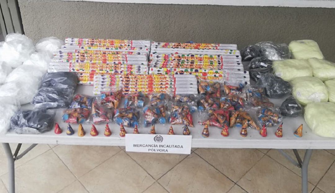 Material pirotécnico incautado en Manizales