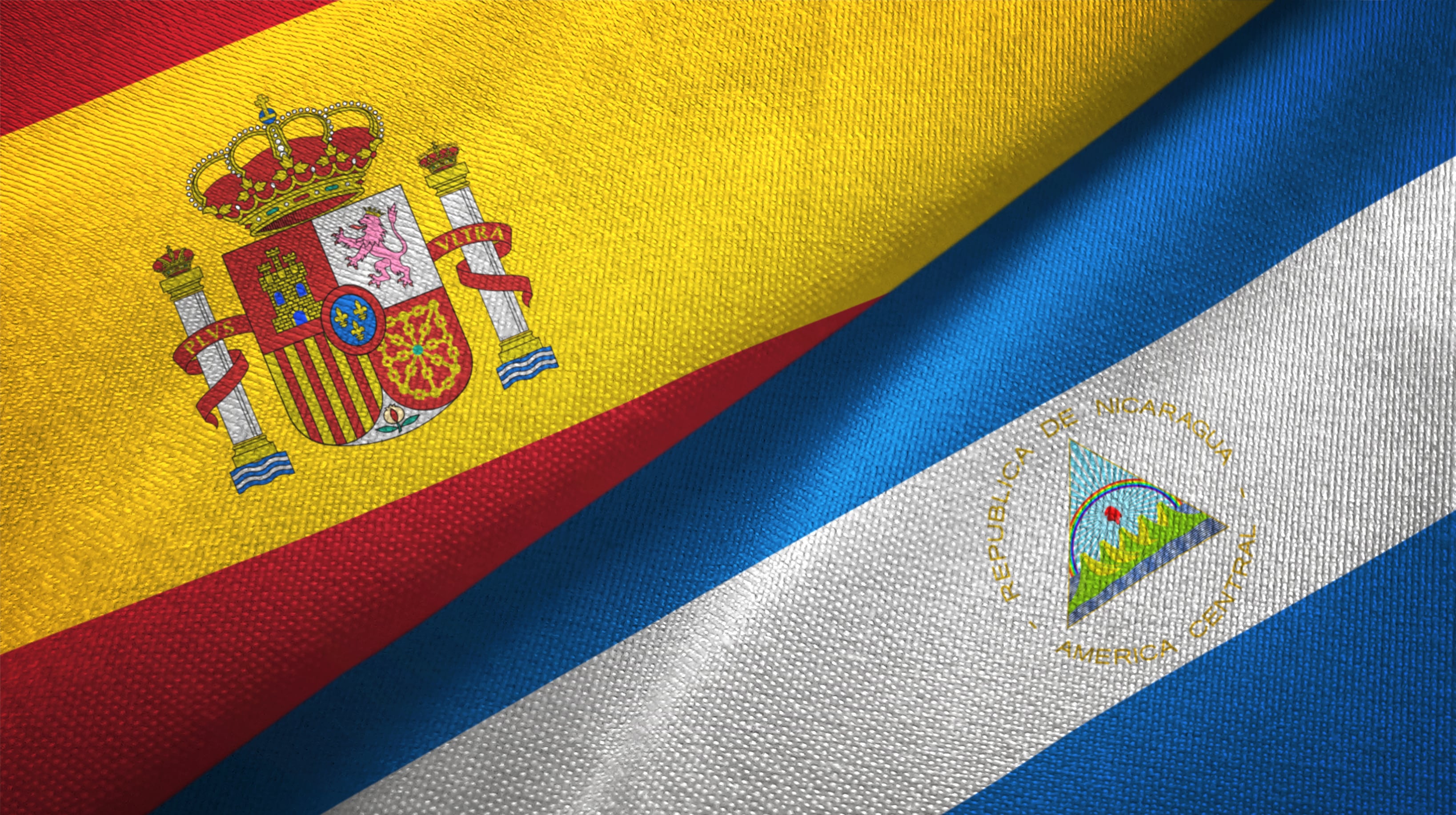 Banderas de España y Nicaragua. Foto: Getty Images