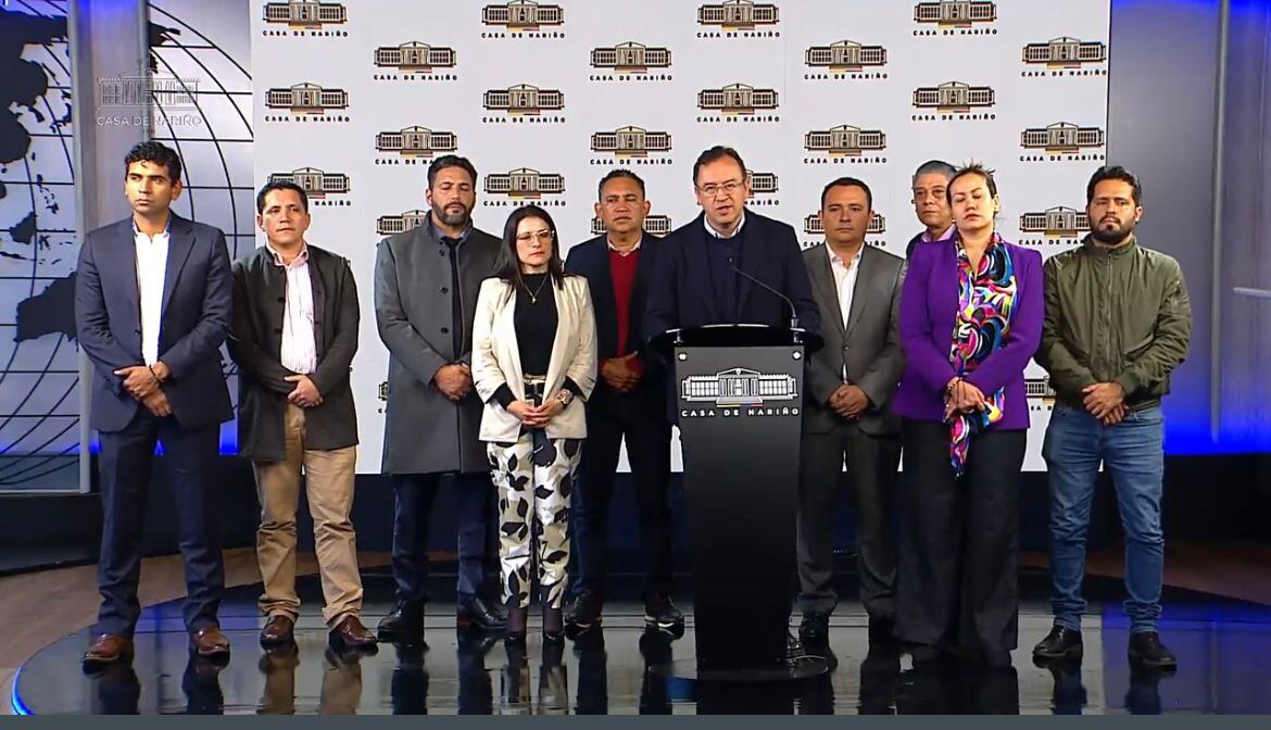 Declaraciones del ministro del Interior, Alfonso Prada, tras reunión con partidos para discutir reforma a la salud. Foto: Presidencia.