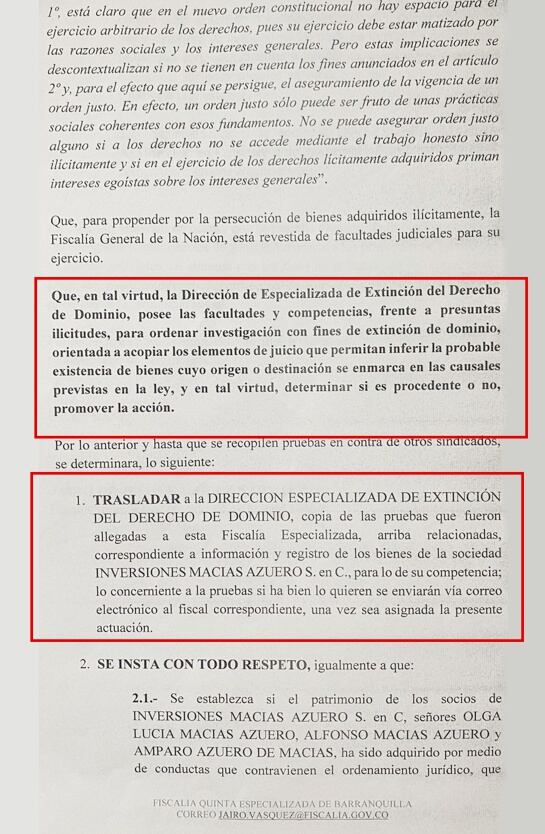 Compulsa de copias de la Fiscalía