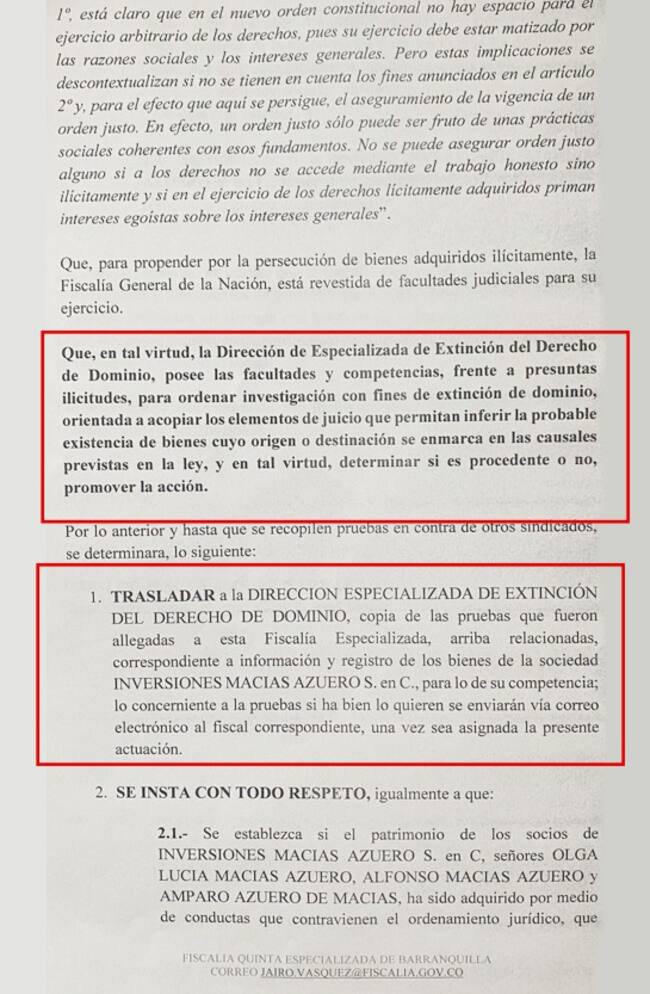 Compulsa de copias de la Fiscalía