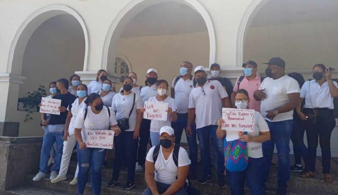 Trabajadores protestando