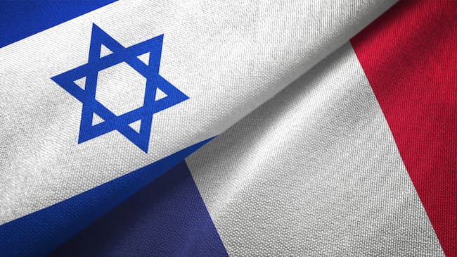 Banderas de Francia e Israel. Foto: Getty Images.