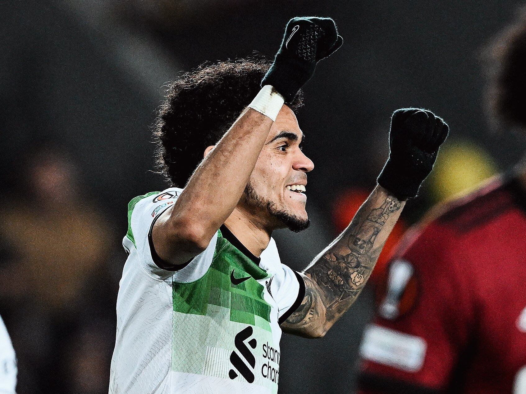 Luis Díaz celebra su gol en la Liga de Europa / Twitter: @LFC.