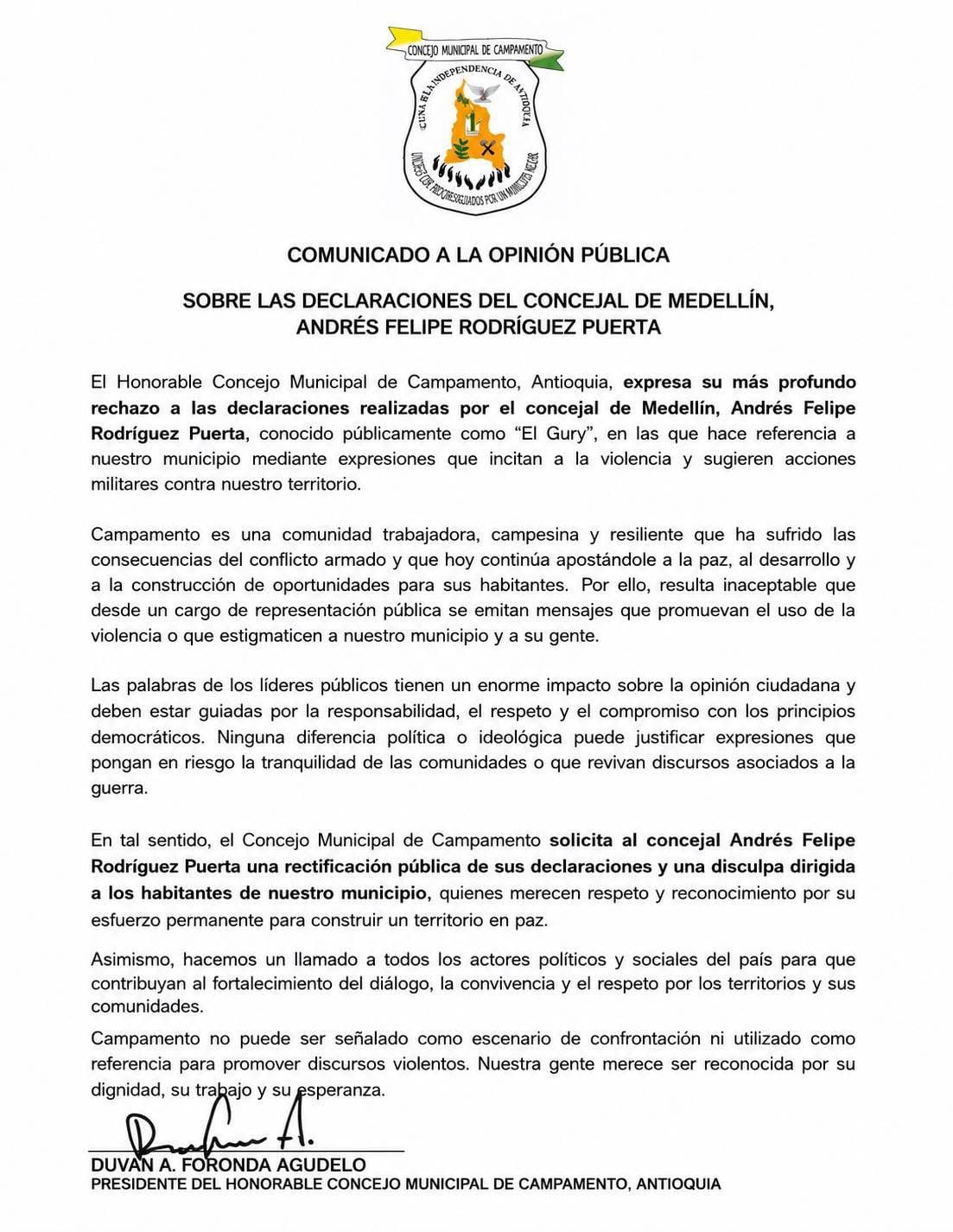 Comunicado Concejo de Campamento