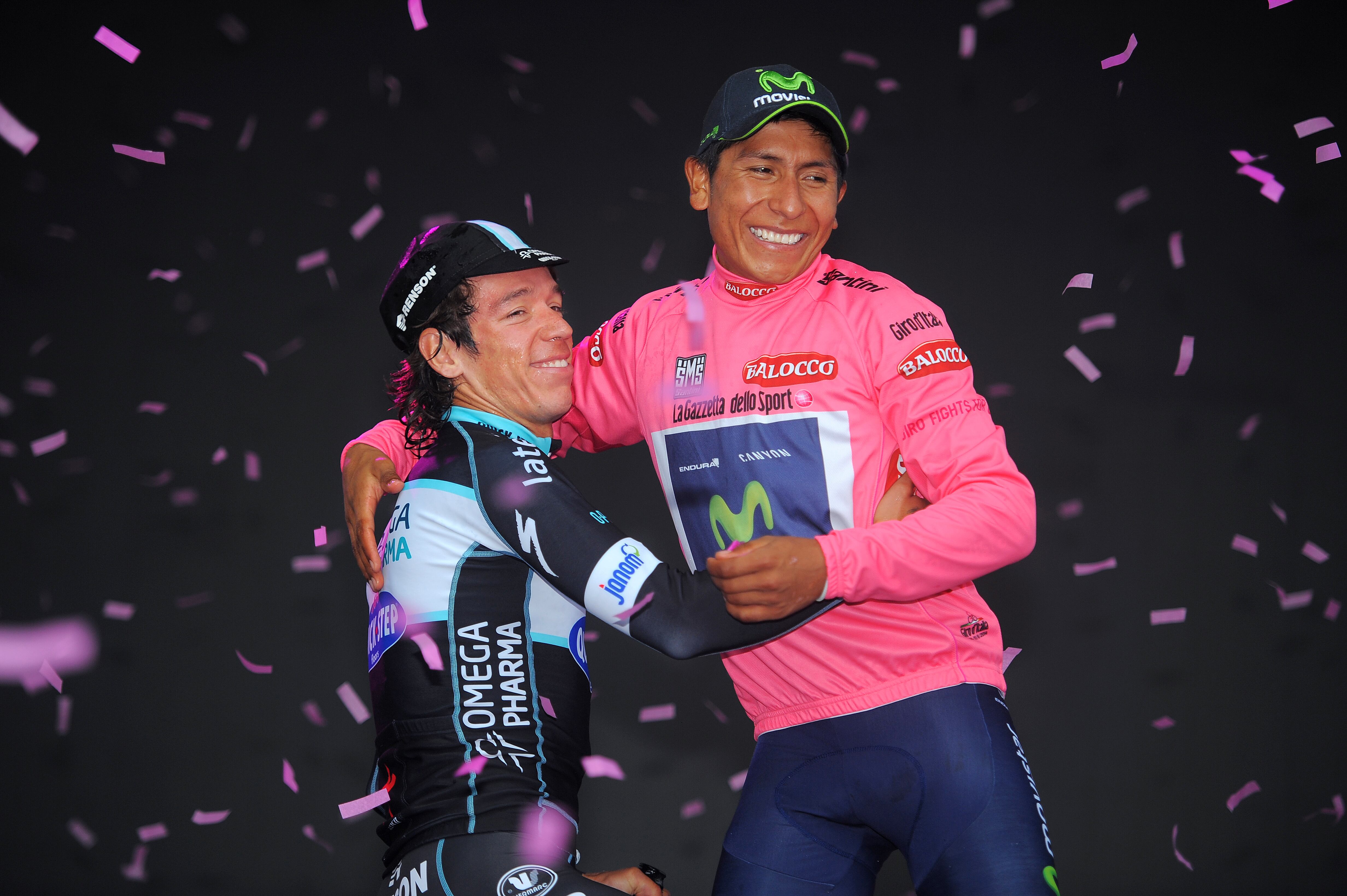 Nairo Quintana y Rigoberto Urán / Giro de Italia 2014. (Photo by Tim De Waele/Getty Images)