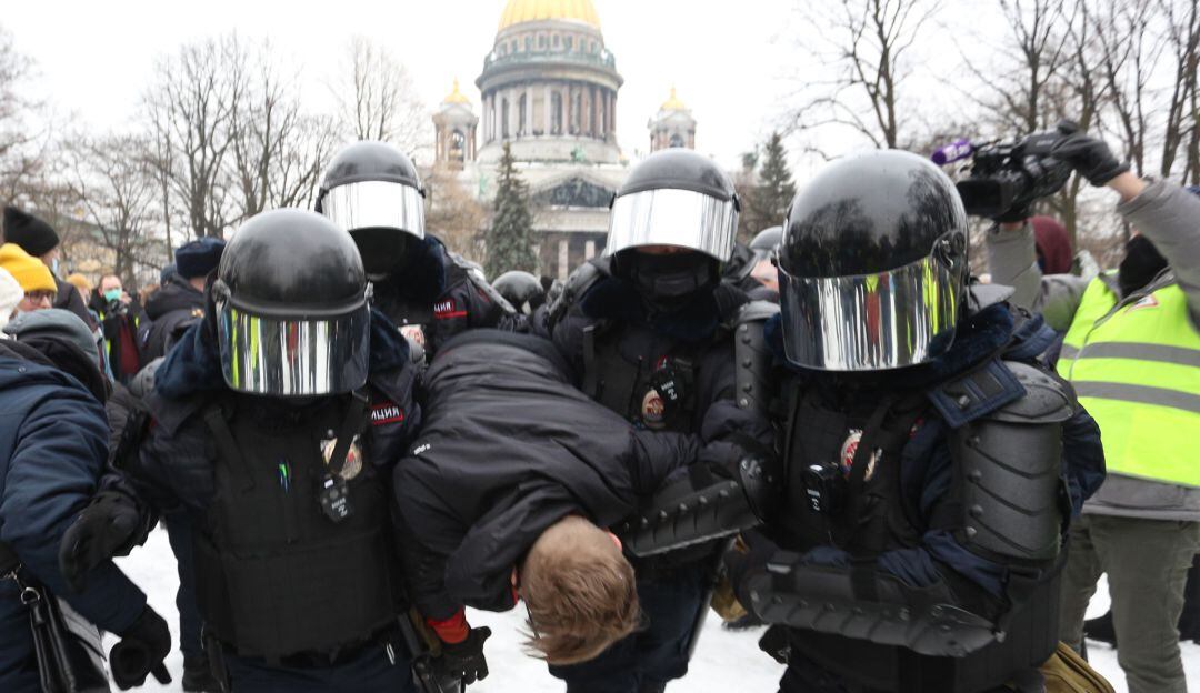 Protestas en Moscú pidiendo la libertad de Navalni
