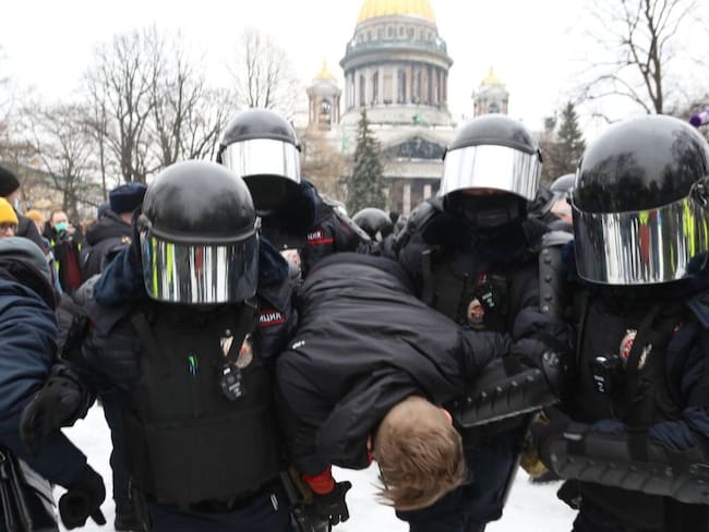 Protestas en Moscú pidiendo la libertad de Navalni