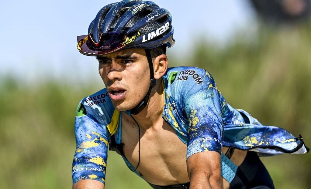 Harold Tejada, ciclista colombiano del Astana (Photo by DIRK WAEM/BELGA MAG/AFP via Getty Images)