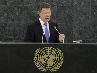 Santos en el debate general de la 68ª sesión de la Asamblea General de las Naciones Unidas. Foto: Efe.