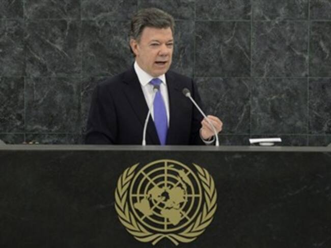 Santos en el debate general de la 68ª sesión de la Asamblea General de las Naciones Unidas. Foto: Efe.