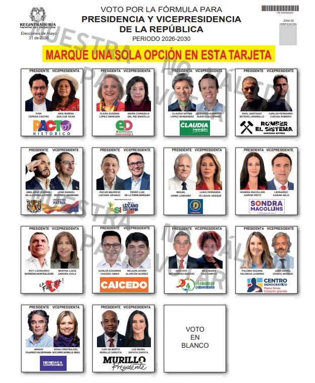 Definido el orden de las 14 fórmulas presidenciales en la tarjeta electoral para el 31 de mayo