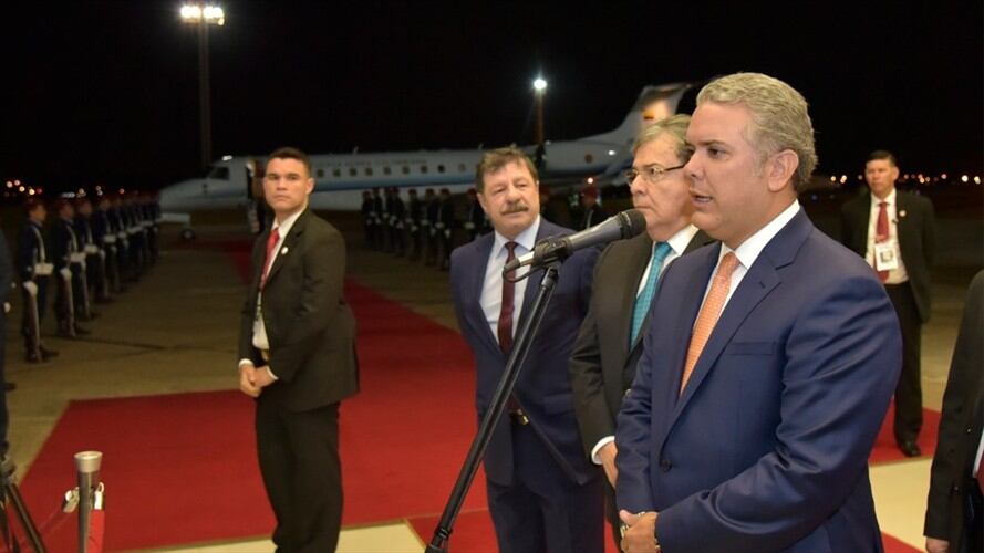 El presidente de la República, Iván Duque, dijo a su llegada a Paraguay que espera fortalecer los lazos con ese país en varios aspectos. Foto: Presidencia de la República