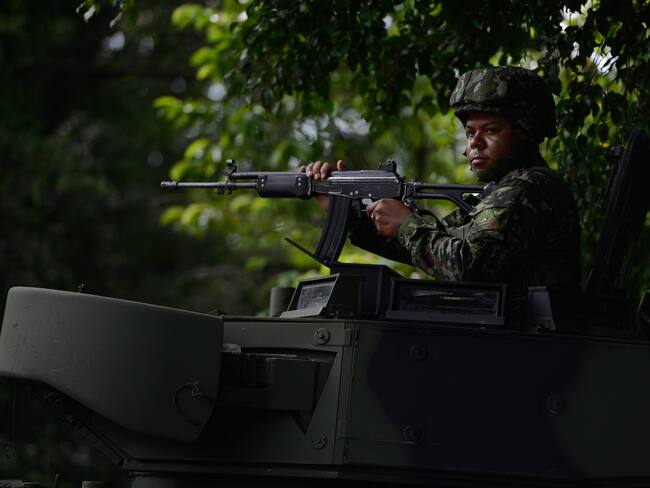 JAMUNDI (COLOMBIA), 13/06/2024.- Soldados del Ejército de Colombia  EFE/ Ernesto Arias