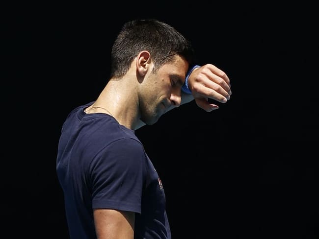 El tenista Novak Djokovic en entrenamientos en Australia 