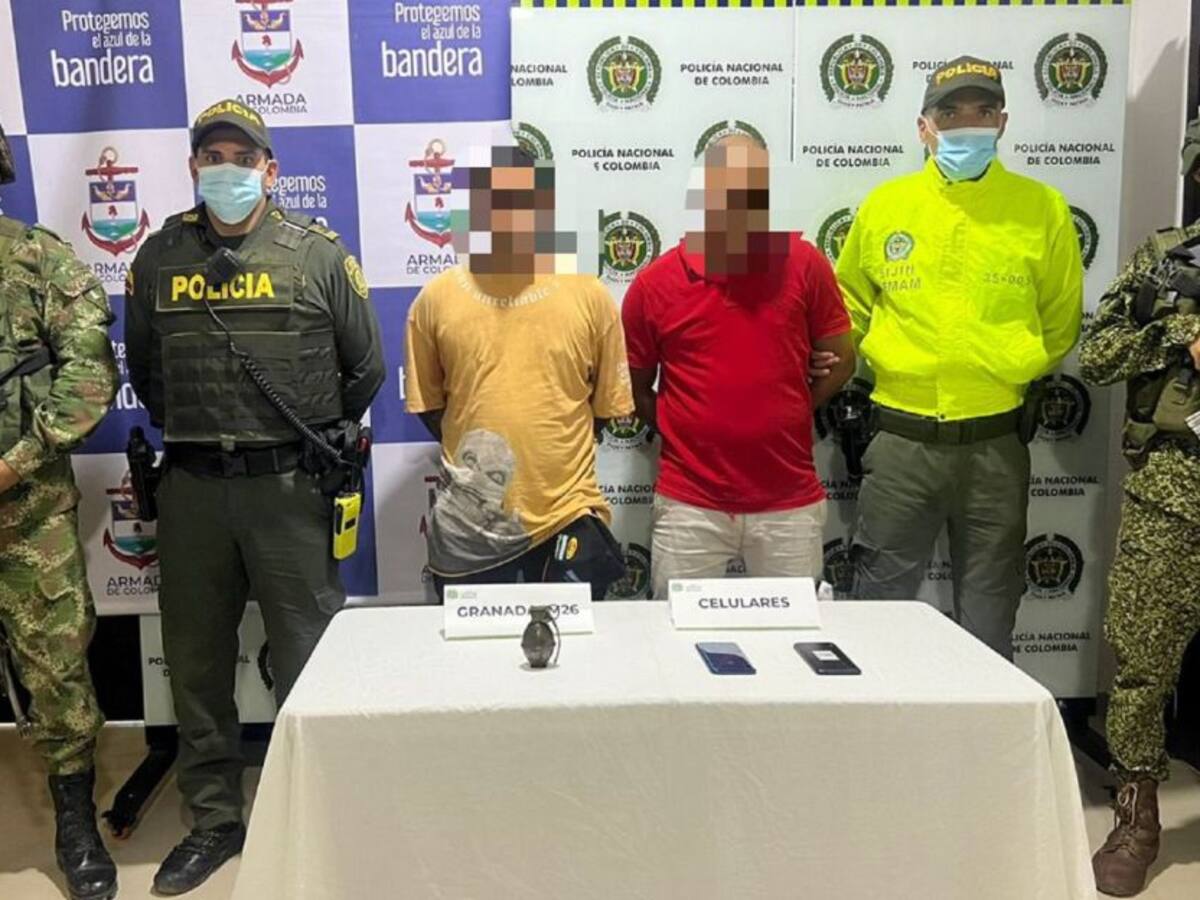 Con una granada agarraron dos presuntos integrantes del Clan del Golfo
