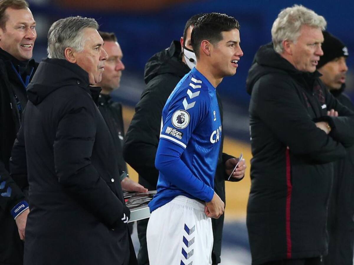James Rodríguez volvió a jugar con el Everton luego de 27 días
