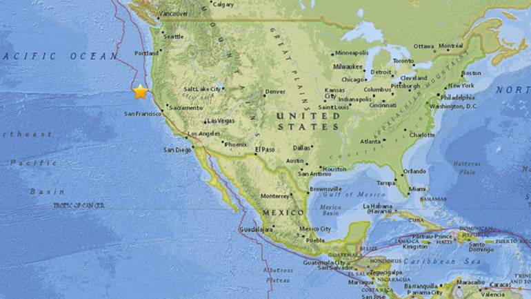 Ubicación del epicentro, según imagen publicada por el portal CDN
