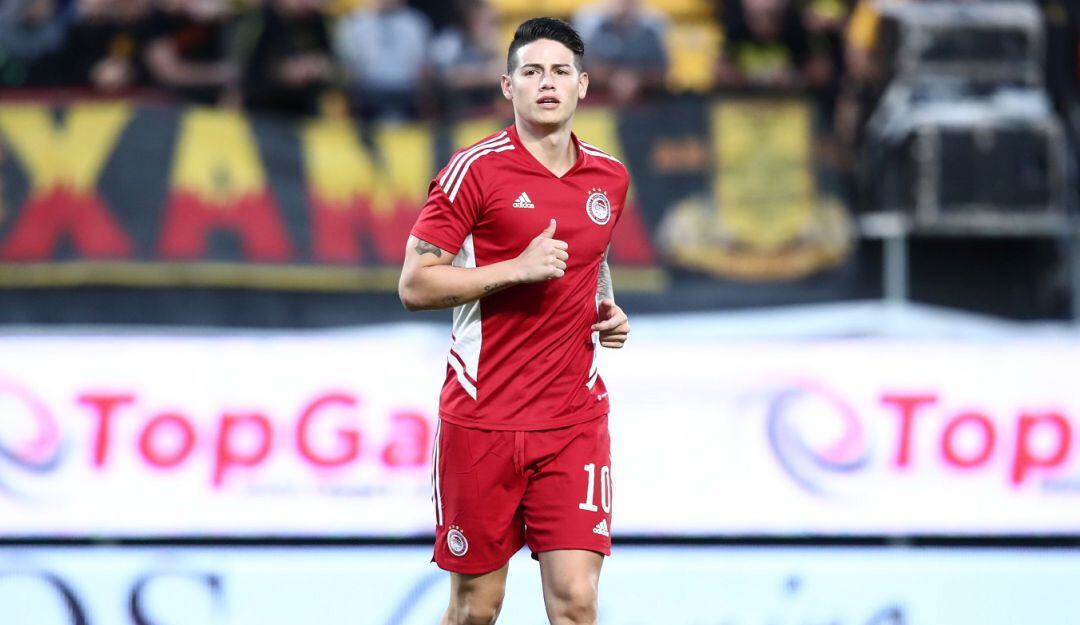 James Rodriguez en la previa del partido ante Aris Salónica