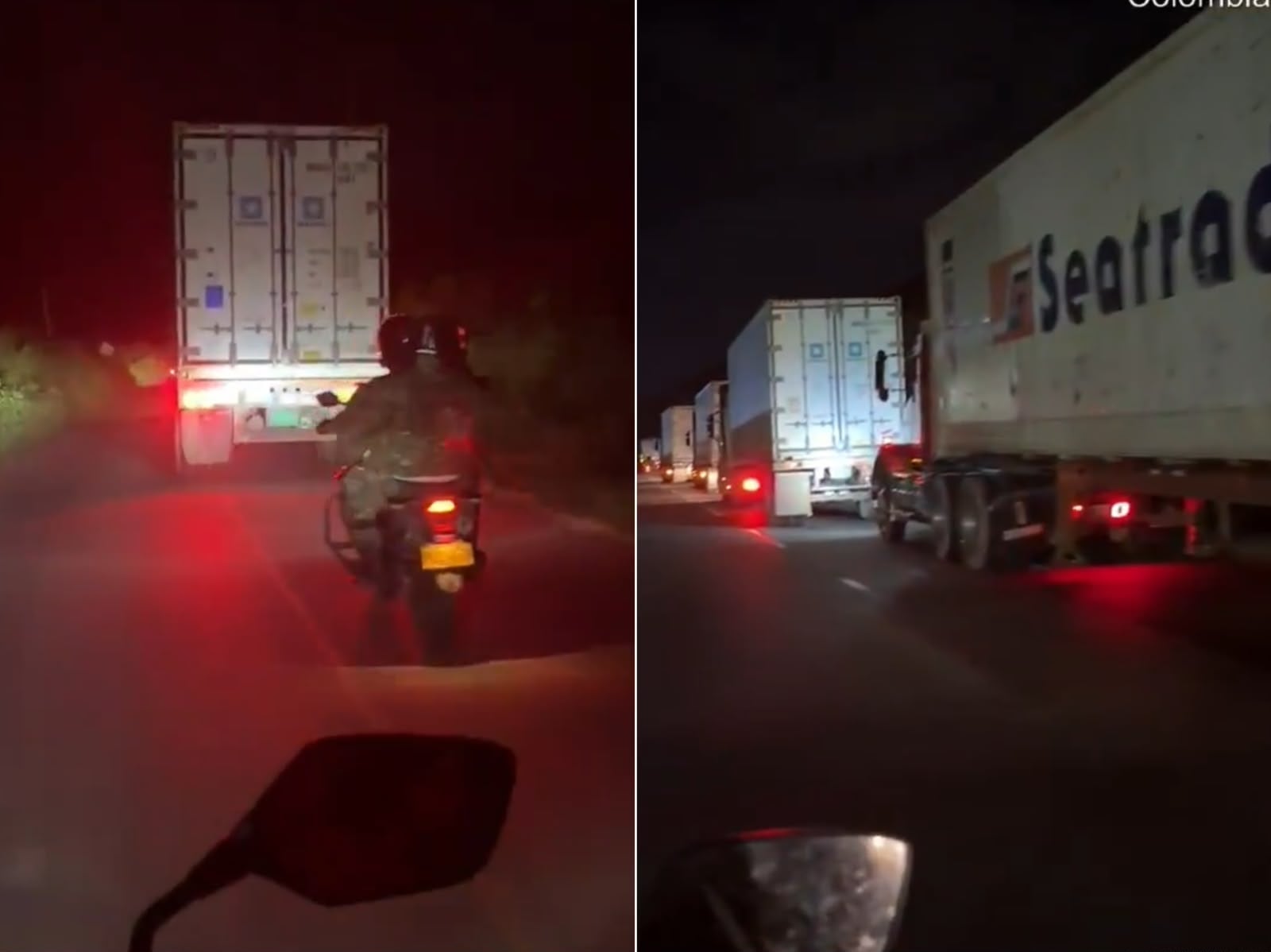 Ejército escolta 30 camiones bananeros hacia el puerto de Santa Marta. Foto: Primera División del Ejército Nacional