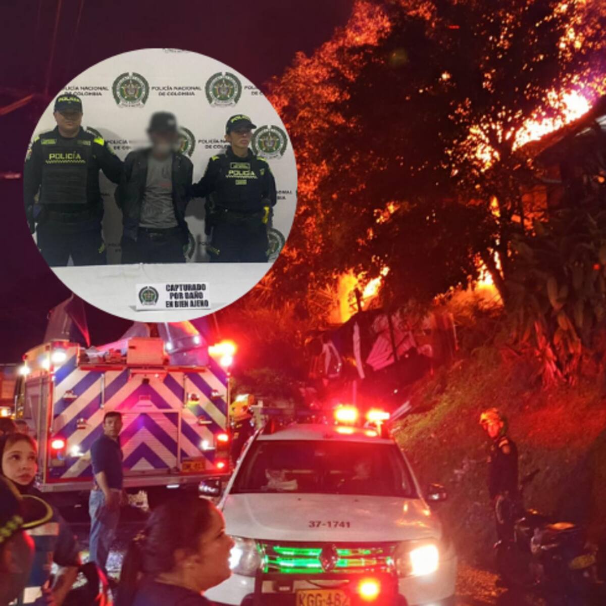 Capturado un hombre que quemó cuatro viviendas y dejó una persona lesionada en Medellín