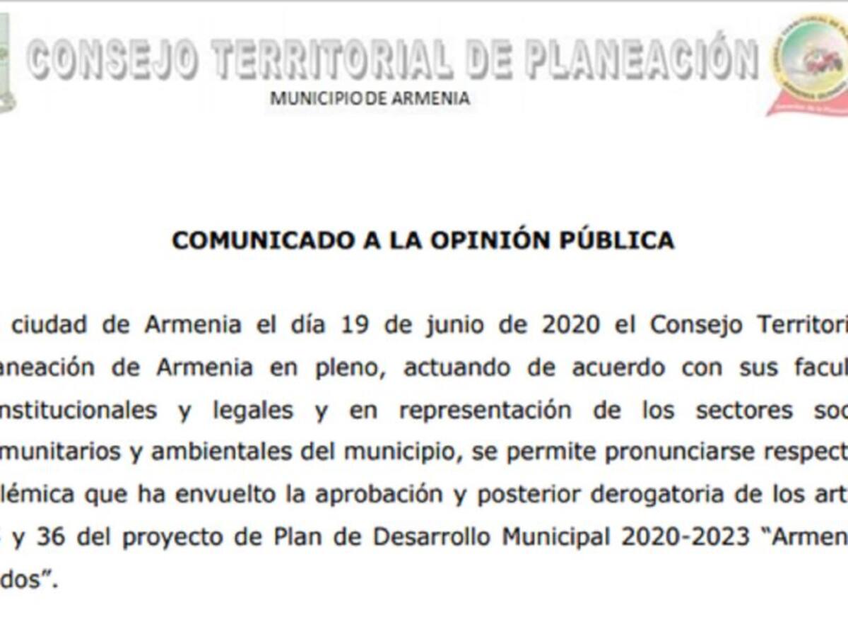 Alcalde (e) no debe incluir polémicos artículos en el plan de desarrollo