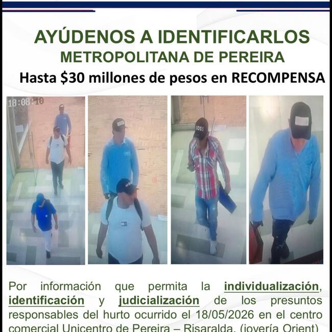 Foto: Policía Metropolitana de Pereira