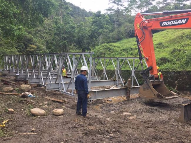 Con puente metálico habilitarán la vía que comunica a Boyacá con Casanare que colapsó por lluvias