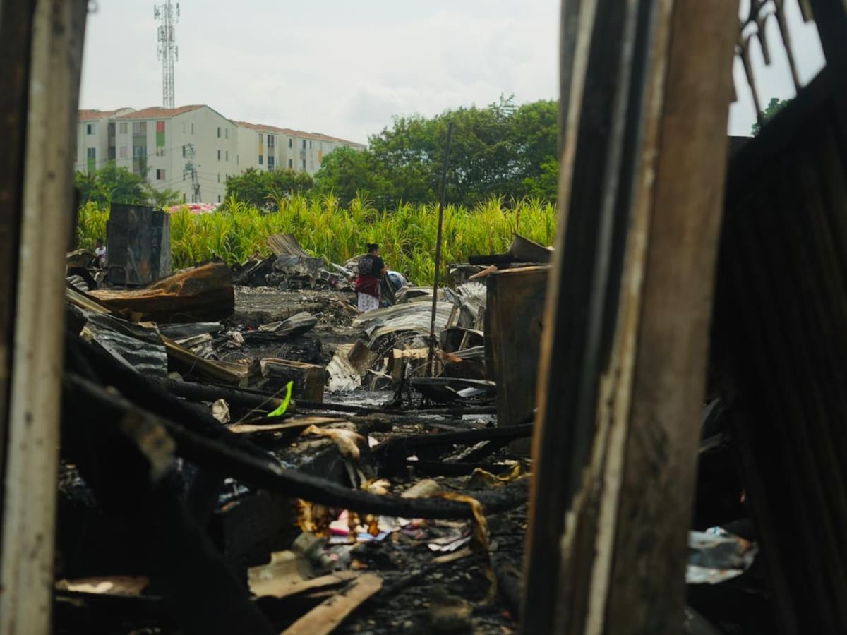 Incendio en Cali: así quedó el asentamiento irregular donde más de 40 viviendas están destruidas