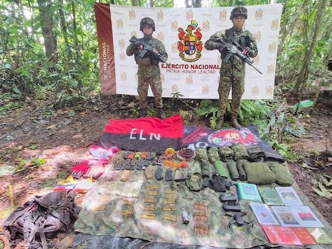 Depósito ilegal del ELN y disidencias encontrado en Anorí- foto Séptima Divisón del Ejército