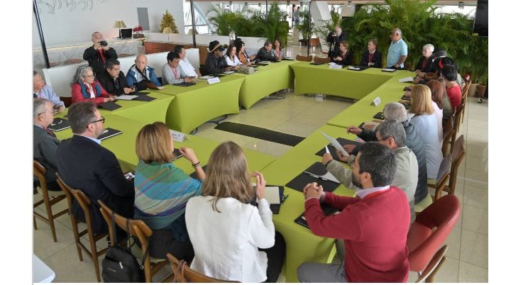 Instalación de la mesa de reinicio de diálogos entre Colombia y el ELN. Foto: Luis Ángel. Prensa Gobierno de Colombia