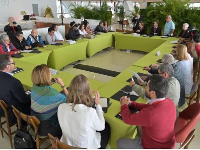 Instalación de la mesa de reinicio de diálogos entre Colombia y el ELN. Foto: Luis Ángel. Prensa Gobierno de Colombia