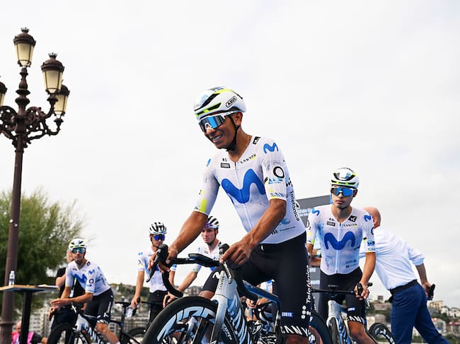 SAN SEBASTIAN, SPAIN - AUGUST 01: Nairo Quintana of Colombia and Team Movistar prior to the 45th Donostia San Sebastian Klasikoa 2026 a 221,1km one day race from San Sebastian to San Sebastian / #UCIWT / on August 01, 2026 in San Sebastian, Spain. (Photo by Antonio Baixauli/Getty Images)