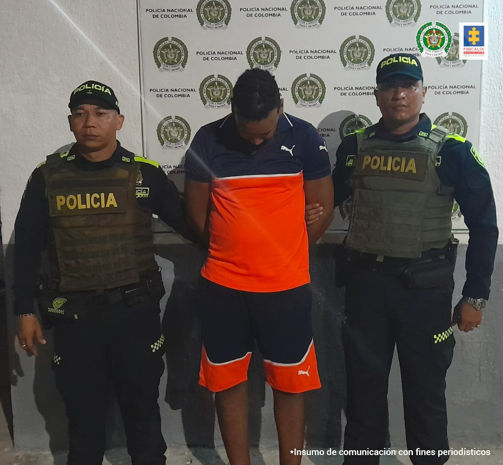 Captura alias José Pistolas. Cortesía: Fiscalía.